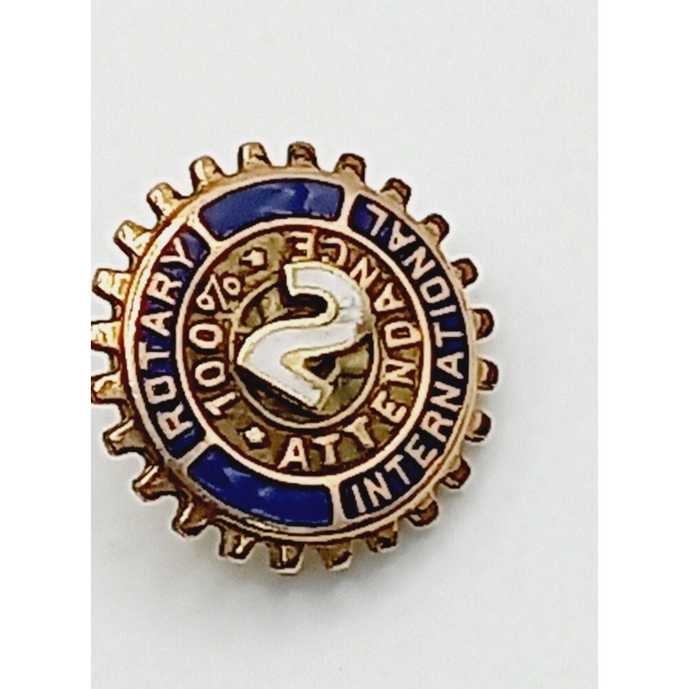 Vintage 10K Yellow Gold Rotary International Wheel Lapel Pin